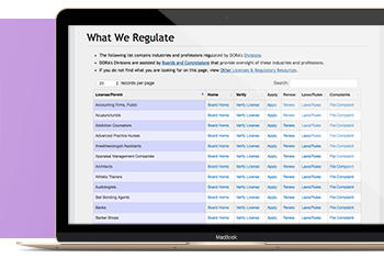 Computer with Licensing Database on Screen